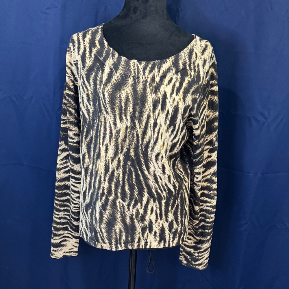 Grace Black and Cream Animal Print Blouse